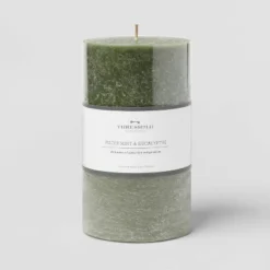 Pillar Candle Water Mint & Eucalyptus Green - Threshold™ -Threshold GUEST 9334b329 4ec4 4a9f a3e0 c2b1ff2ee7be
