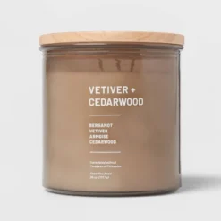 Glass Jar Vetiver And Cedarwood Candle Brown - Threshold™ 11 Glass Jar Vetiver And Cedarwood Candle Brown - Threshold™ -Threshold GUEST 94fa0143 6384 4148 9851 b3c3e6d22167