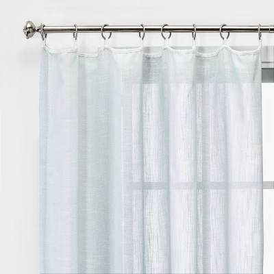 1pc 54"x84" Sheer Contrast Edge Window Curtain Panel White/Natural - Threshold™ 3 1pc 54"x84" Sheer Contrast Edge Window Curtain Panel White/Natural - Threshold™