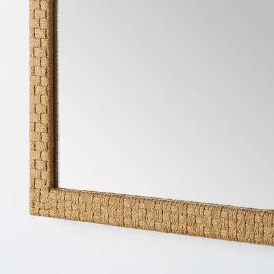 24" X 30" Woven Check Wall Mirror Natural - Threshold™ Designed With Studio McGee 4 24" X 30" Woven Check Wall Mirror Natural - Threshold™ Designed With Studio McGee - Image 2
