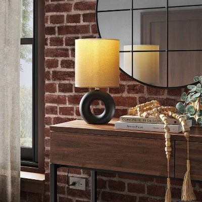 Abstract Ceramic Mini Table Lamp Black - Threshold™ 3 Abstract Ceramic Mini Table Lamp Black - Threshold™