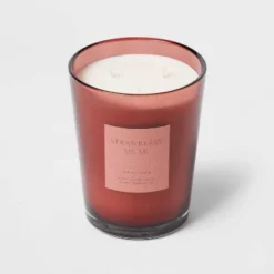 Colored Vase Glass With Dustcover Strawberry Musk Candle Red - Threshold™ 11 Colored Vase Glass With Dustcover Strawberry Musk Candle Red - Threshold™ -Threshold GUEST 9a65db94 11b1 4c5c abee 36f1c427351b