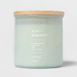 Glass Jar Aloe And Bergamot Candle Green - Threshold™ -Threshold GUEST 9e0c4894 3c8b 4edb 8151 c9146810ec29