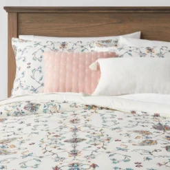 5pc Floral Border Print Comforter Bedding Set Blue/Pink/Yellow - Threshold™ -Threshold GUEST 9eba89cb c139 4839 955b a9c7c6d19f03