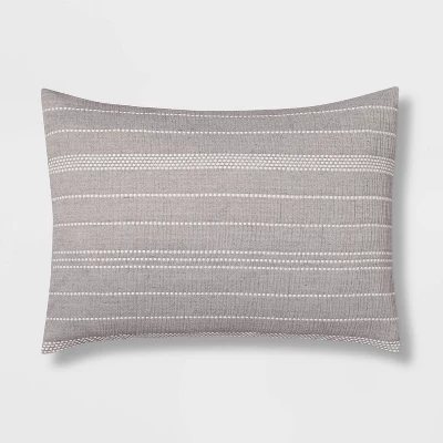 12pc Chambray Matelasse Stripe Comforter & Sheet Bedding Set Gray - Threshold™ 9 12pc Chambray Matelasse Stripe Comforter & Sheet Bedding Set Gray - Threshold™ - Image 7