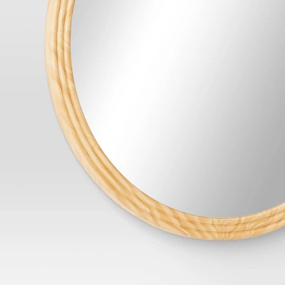 28" Round Fluted Circle Wall Mirror Natural - Threshold™ 5 28" Round Fluted Circle Wall Mirror Natural - Threshold™ - Image 3