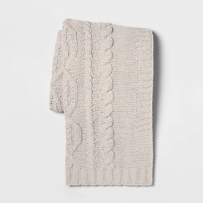 Cable Knit Chenille Throw Blanket - Threshold 6 Cable Knit Chenille Throw Blanket - Threshold - Image 4