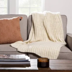 Chunky Knit Reversible Throw Blanket - Threshold™ -Threshold GUEST b04cf30c e385 47a6 b25b 6cea8b96bae5