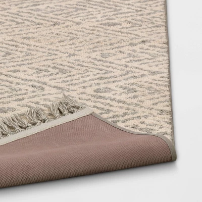 Diamond With Fringe Rug Gray - Threshold™ 5 Diamond With Fringe Rug Gray - Threshold™ - Image 3