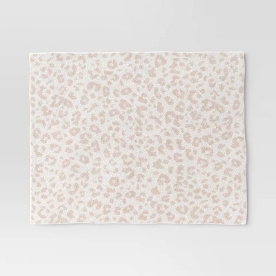 Cozy Feathery Knit Cheetah Throw Blanket Beige - Threshold™ 4 Cozy Feathery Knit Cheetah Throw Blanket Beige - Threshold™ - Image 2