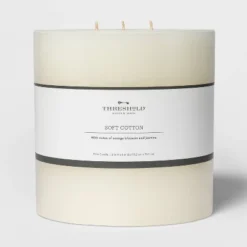 Pillar Candle Soft Cotton White - Threshold™ 12 Pillar Candle Soft Cotton White - Threshold™ -Threshold GUEST ba85ccc0 51d2 49b1 b7fa 9591207f9ad8
