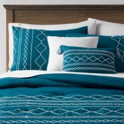 5pc Diamond Stitch Comforter Bedding Set Dark Teal Blue - Threshold™ -Threshold GUEST c1b501c1 de8b 43d3 8186 af16ee2cbb48
