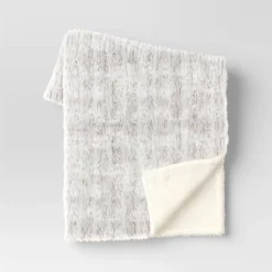 Tipped Snow Leopard Faux Fur Reversible Throw Blanket - Threshold™ -Threshold GUEST c303768f cfca 4ae0 bbca c059d0efc6f0