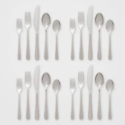 20pc Harrington Flatware Set Silver - Threshold™ -Threshold GUEST c415e3b7 a834 4e6d 9a1e ec219535a2d0
