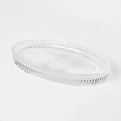 Ribbed Glass Vanity Tray Clear - Threshold™ -Threshold GUEST c41d299b ebbf 4143 9bef 22cc93c01e95