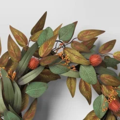 Fall Leaf Wreath Green - Threshold™ -Threshold GUEST c7c29f64 eb5f 4d64 b861 541a6b6aac6c