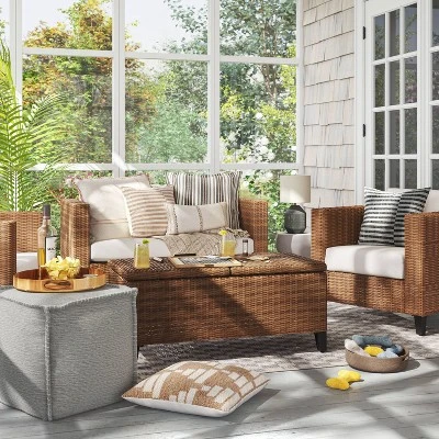 Minimal Stripe Outdoor Throw Pillow - Threshold™ 3 Minimal Stripe Outdoor Throw Pillow - Threshold™