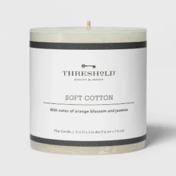 Pillar Candle Soft Cotton White - Threshold™ 10 Pillar Candle Soft Cotton White - Threshold™ -Threshold GUEST d55a5595 2986 4235 8fc7 cb696b617fa6