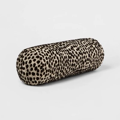 Bolster Jacquard Leopard Decorative Throw Pillow Black/Natural - Threshold™ 4 Bolster Jacquard Leopard Decorative Throw Pillow Black/Natural - Threshold™ - Image 2
