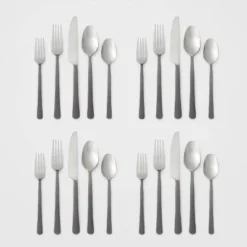 20pc Hubbardston Flatware Set Black - Threshold™ -Threshold GUEST dc38d691 3449 481a bf3c c841a47ed14b