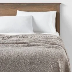 Fringed Boucle Bed Throw - Threshold™