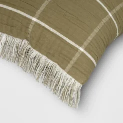 Oversized Cotton Gauze Grid Lumbar Throw Pillow Olive Green - Threshold™ 7 Oversized Cotton Gauze Grid Lumbar Throw Pillow Olive Green - Threshold™ -Threshold GUEST ece980f7 5377 40de bc2f d931b57617cf