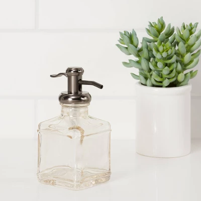 Short Antique Glass Soap Pump Brown - Threshold™ 3 Short Antique Glass Soap Pump Brown - Threshold™