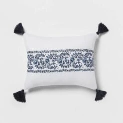 5pc Block Print With Border Comforter Bedding Set White/Blue - Threshold™ -Threshold GUEST f100c0ae 2d47 4f69 94e7 d7e58377c49a