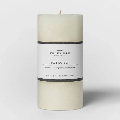 Pillar Candle Soft Cotton White - Threshold™ 6 Pillar Candle Soft Cotton White - Threshold™ - Image 4