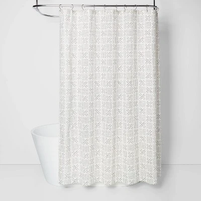 Shapes Shower Curtain White - Threshold™ 3 Shapes Shower Curtain White - Threshold™