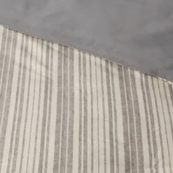 7pc Reversible Printed Stripe Comforter Bedding Set With Sheets Gray - Threshold™ -Threshold GUEST f67d1c41 4b6c 44ab 93f1 570070726207