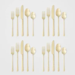 20pc Cherryfield Champagne Flatware Set - Threshold™ -Threshold GUEST f6924981 0d4b 401a 85b9 7da17569d4aa