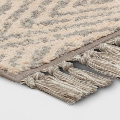 Diamond With Fringe Rug Gray - Threshold™ 4 Diamond With Fringe Rug Gray - Threshold™ - Image 2