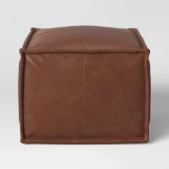 Earl Faux Leather French Seam Ottoman - Threshold™ -Threshold GUEST fd85c80c 28fa 450f 891c de0a371ca7e6