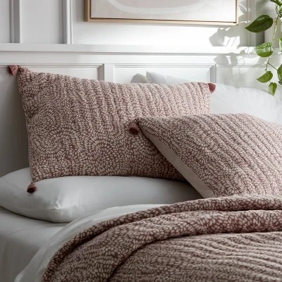 Boho Reversible Matelasse Swirl Quilt Sham Purple - Threshold™ 3 Boho Reversible Matelasse Swirl Quilt Sham Purple - Threshold™